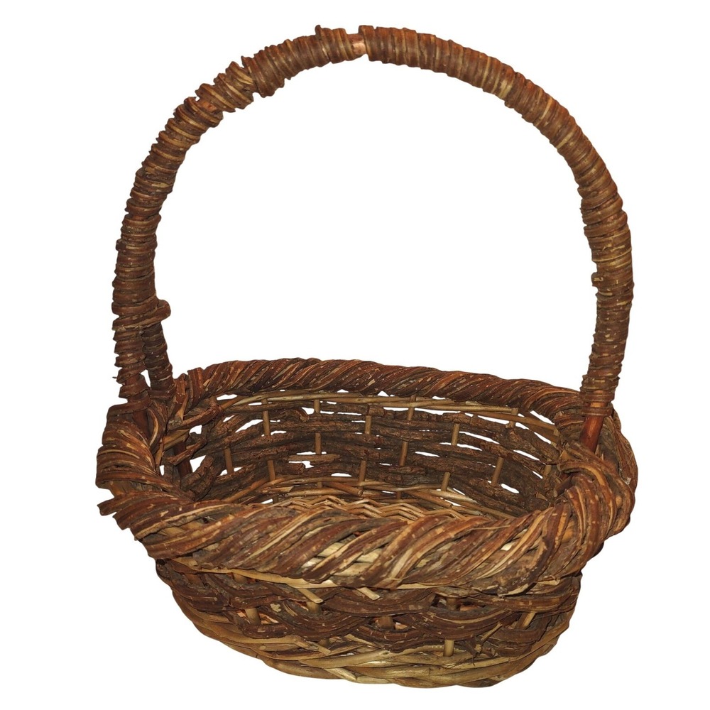 Rustic Woven Twig Large Basket Country Vine Farmhouse Decor Gift Basket 12x9x14